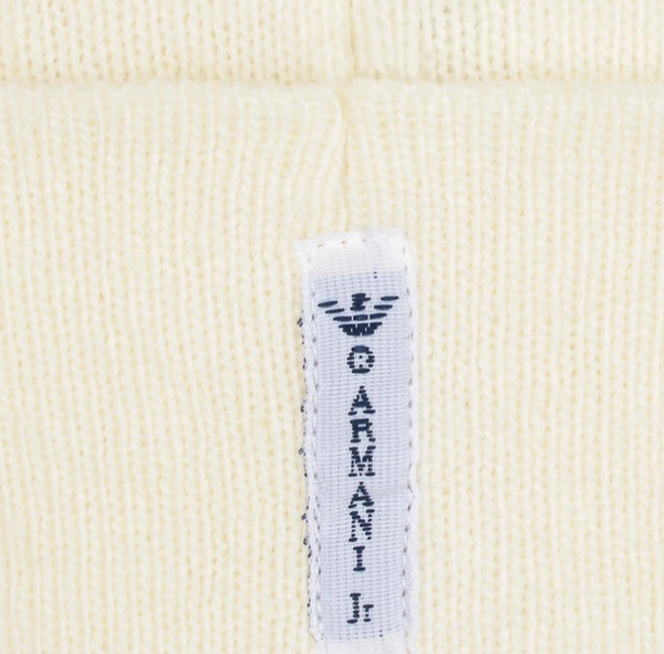 Armani Junior Girls Ivory Logo Beanie Hat – Petit New York