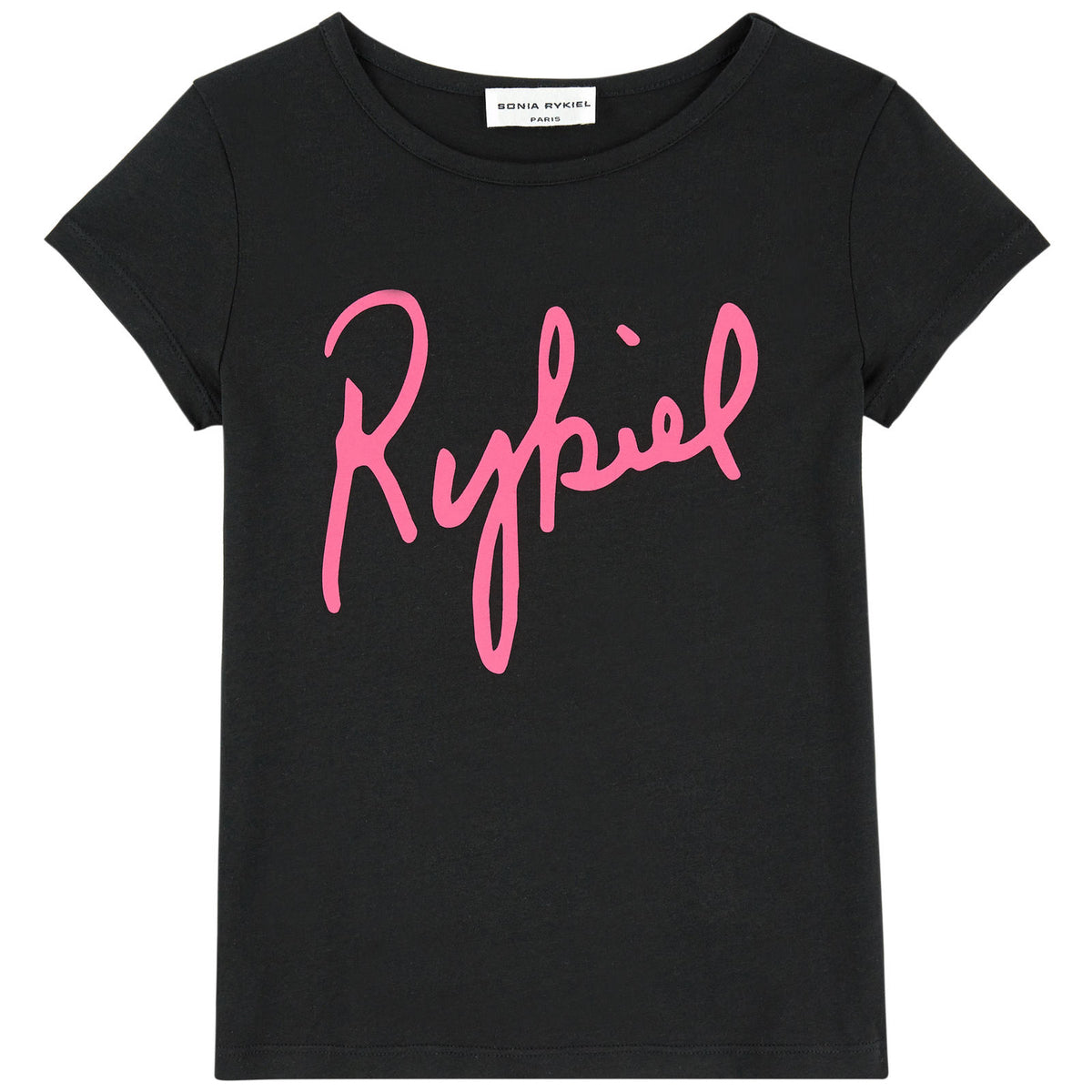 Girls Black and Pink Logo T-shirt