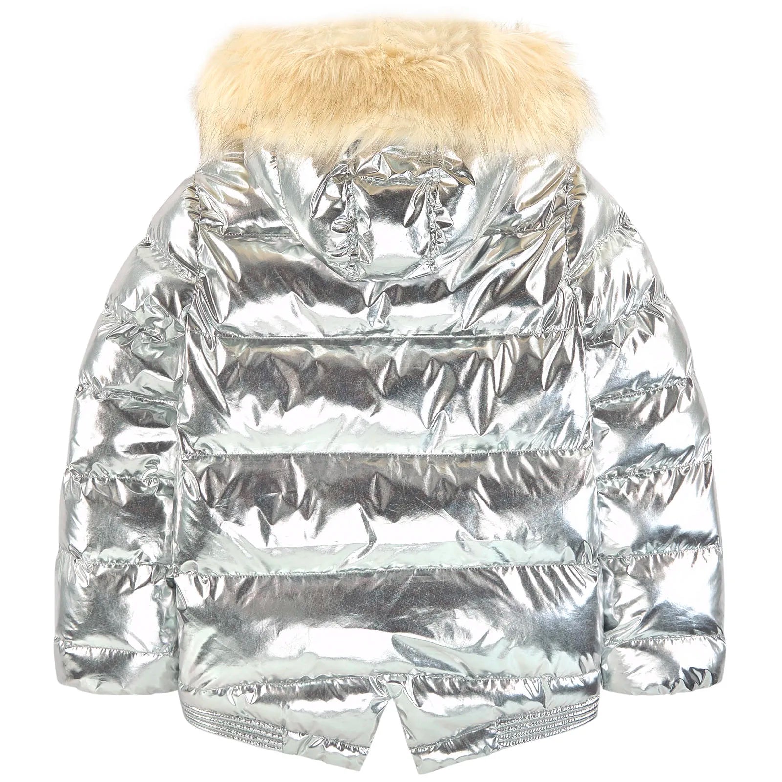 silver girls coat