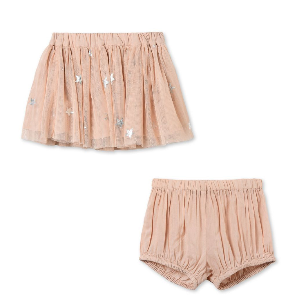 Baby Pink Party Skirt with Bloomers