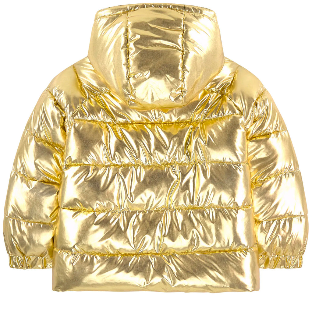 girls gold puffer jacket