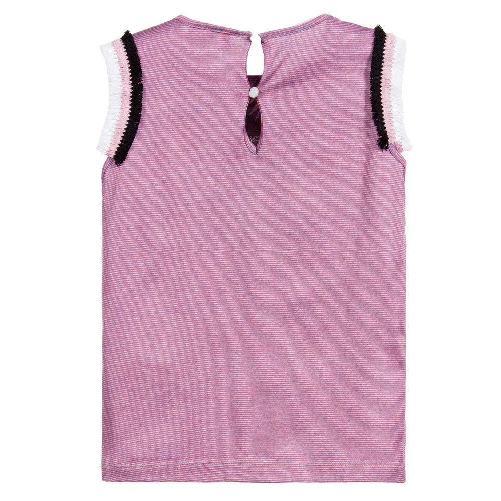 Girls Striped 'Bag Bug' Sleeveless Top