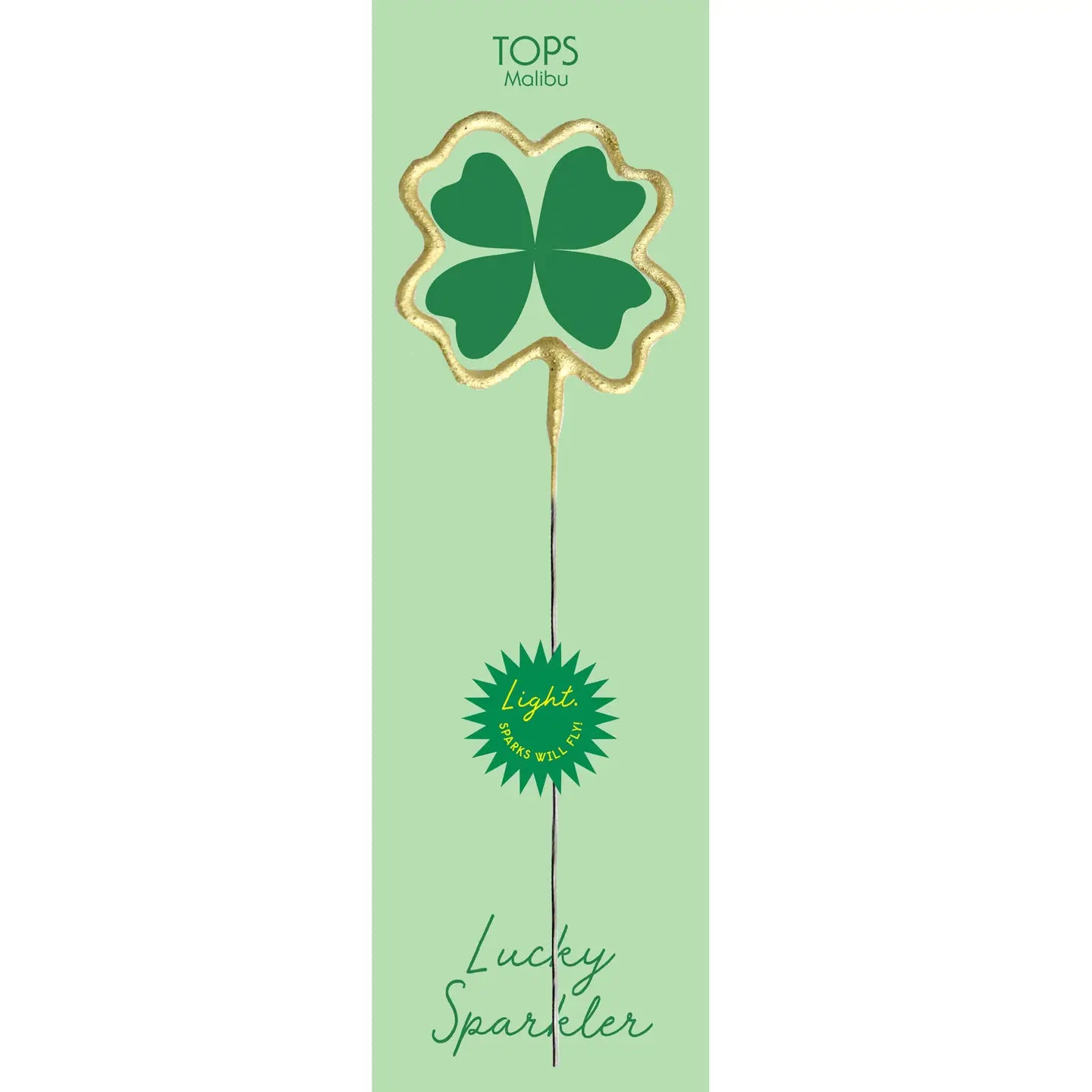 Big 8" Gold 4-Leaf Clover Sparkler