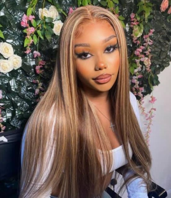 Human Hair 13x4 Lace Front Wig: Pre-Plucked: #1b & #30 : Wavy: StarLaceWigs