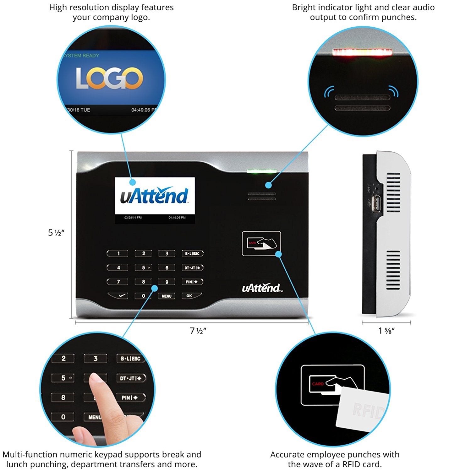 work clock in and out proximitt card rfid