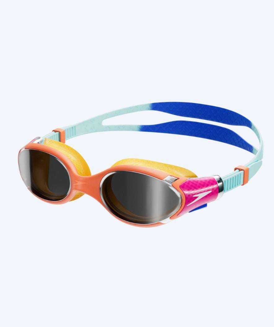 Speedo svømmebriller til børn (6-14) - Biofuse 2.0 Mirror - Orange/mørkeblå