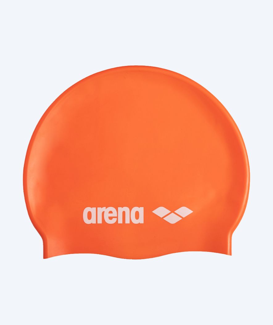 Arena badehætte - Classic Silikone - Orange/hvid