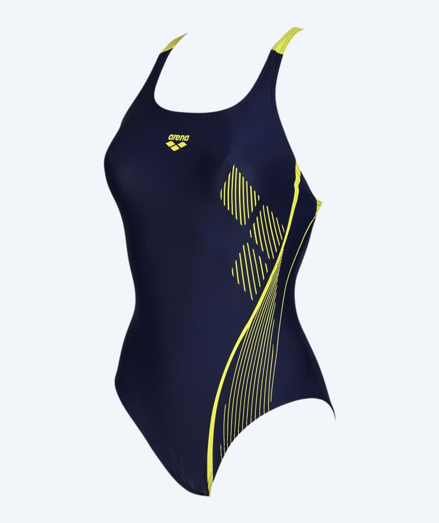 Billede af Arena svømmedragt til damer - Swim Pro Back Graphic - Mørkeblå/grøn
