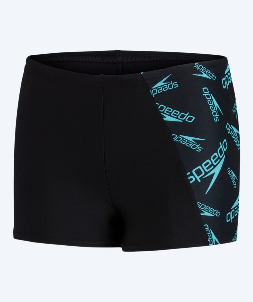 9: Speedo aquashorts til drenge - Boom Logo Allover Panel - Sort/blå