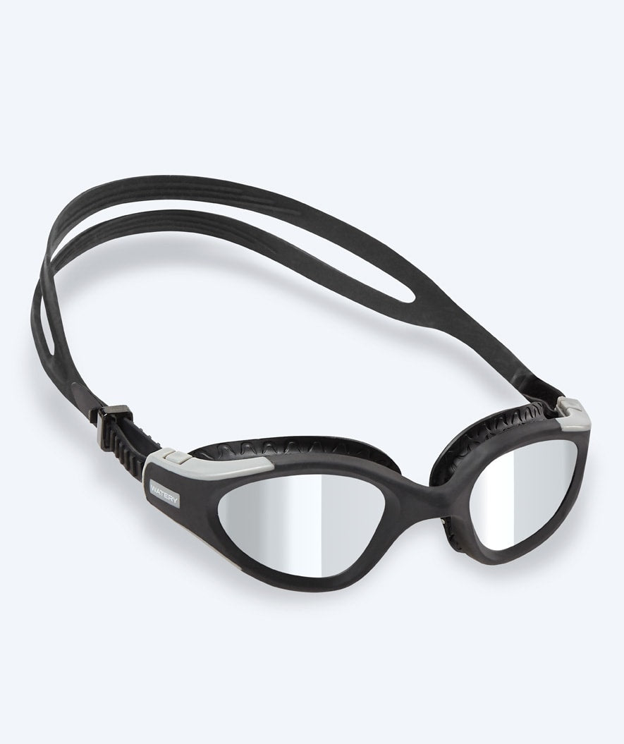 Watery motions svømmebriller - Kelvin Mirror - Sort / Grå / Sølv