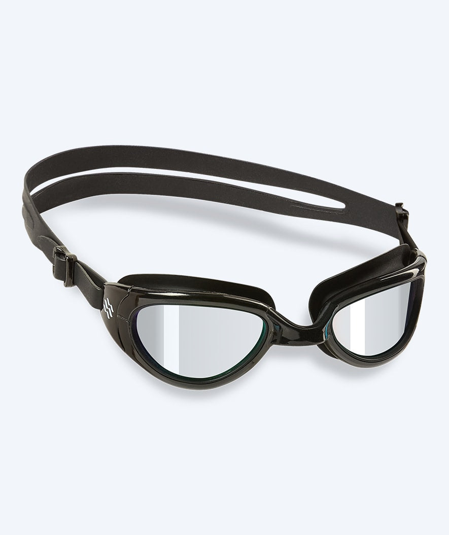 Watery svømmebriller til børn - Wade Mirror - Sort/sølv
