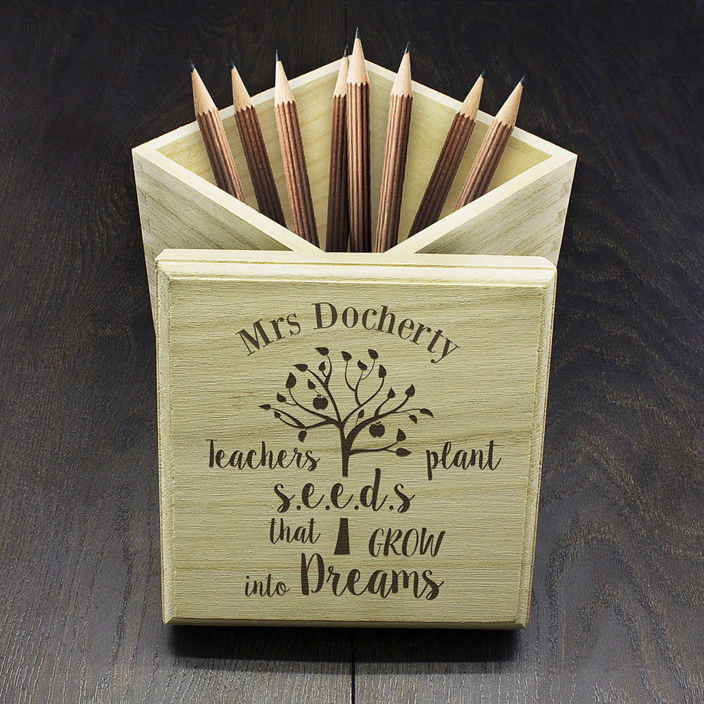 Teacher S Personalised Plant Seeds Cube Box Luxe Gift Store