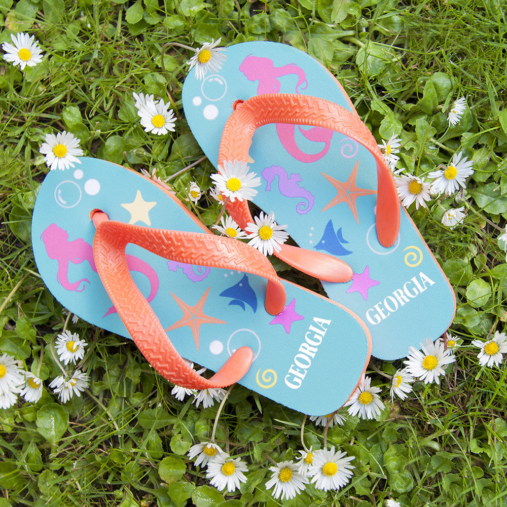 girls mermaid flip flops