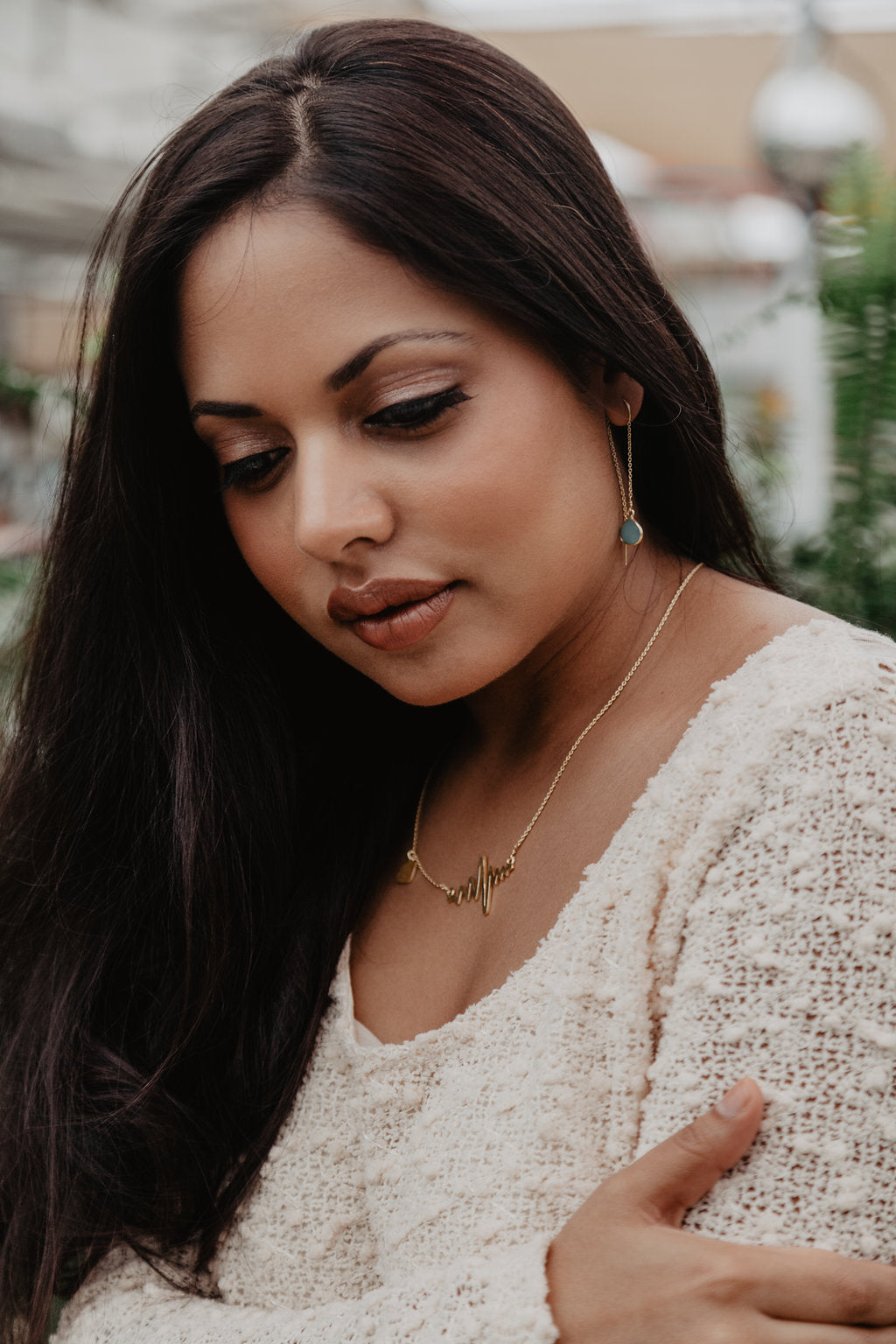 Gold Heartbeat Line Necklace