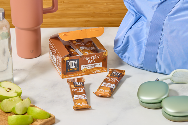 Protein Bars on countertop with real food ingredients