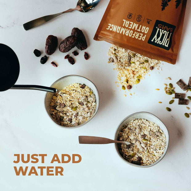 Just add water to enjoy delicious performance oatmeal that can help you sustain energy throughout the day.