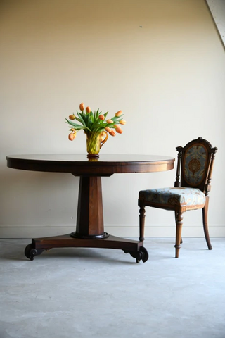 ROSEWOOD VENEER ROUND BREAKFAST TABLE