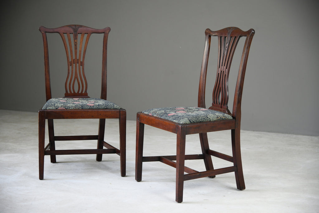 Pair Antique Chippendale Style Dining Chairs