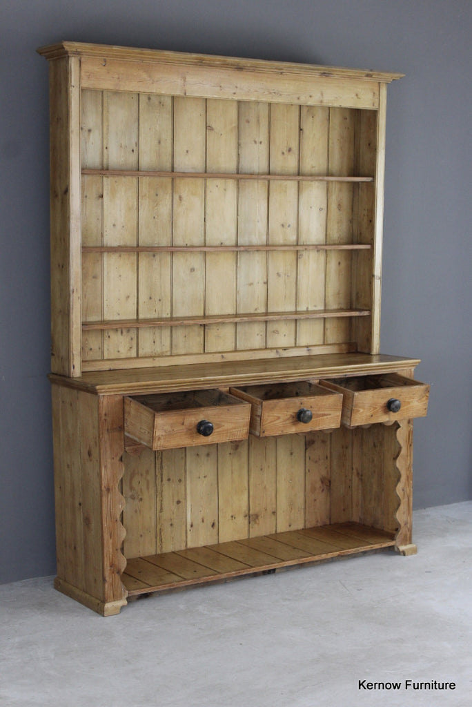 Large Antique Stripped Pine Dresser