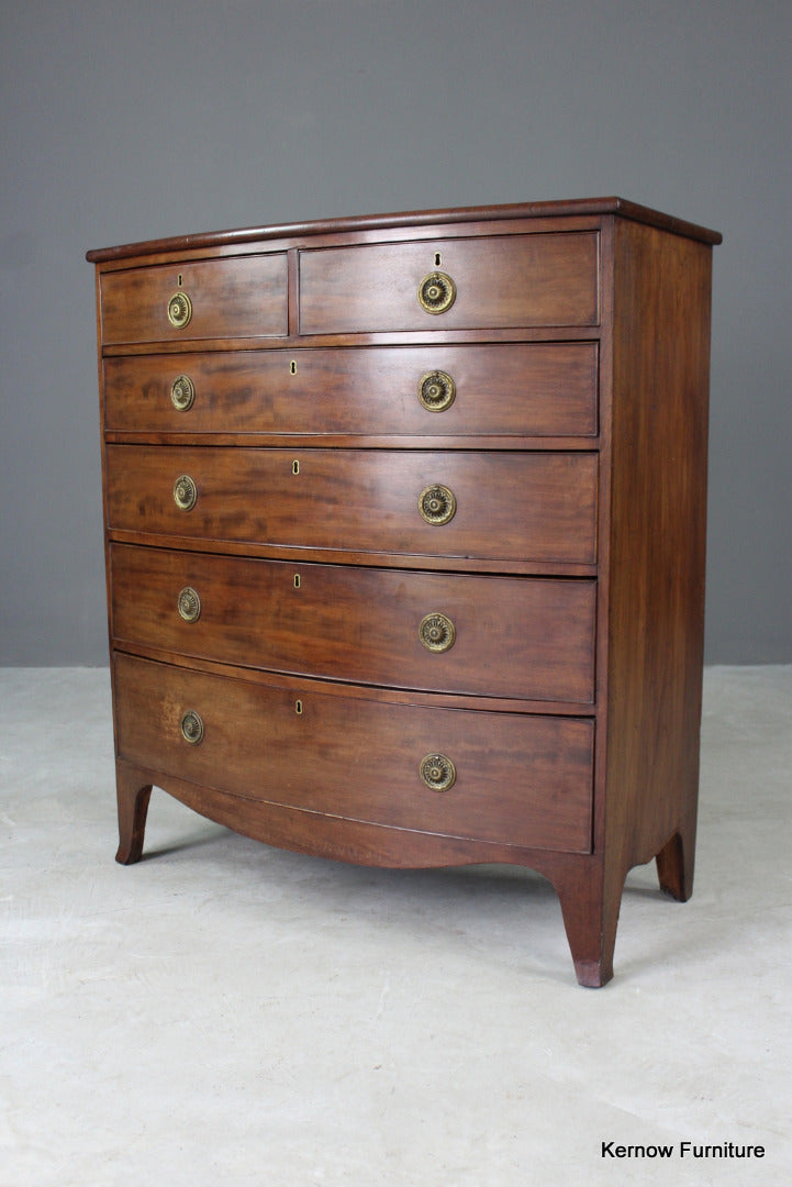 Antique Bow Front Chest Of Drawers