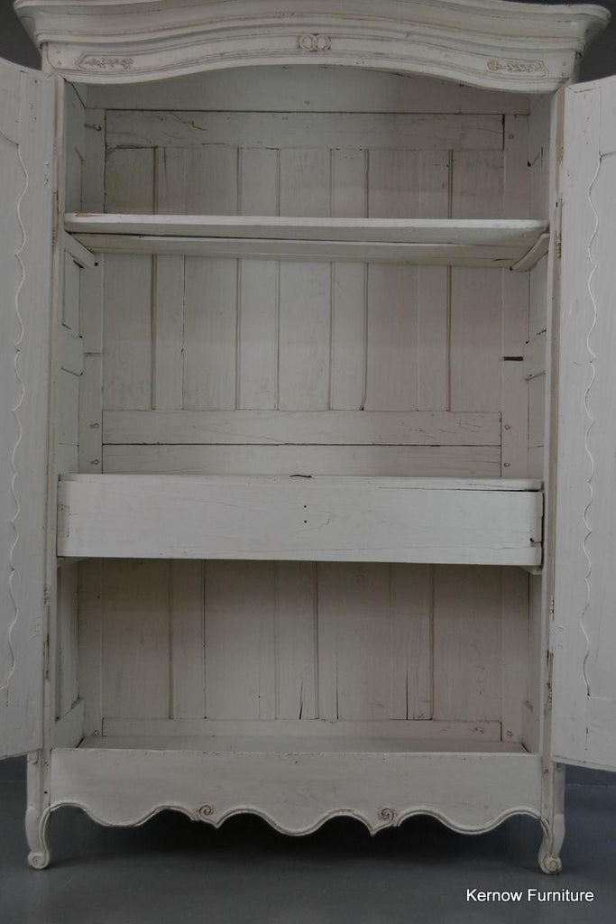 Large Antique French White Shabby Chic Armoire