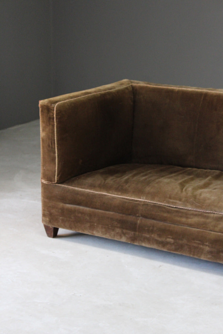 Antique Square Brown Corduroy Sofa