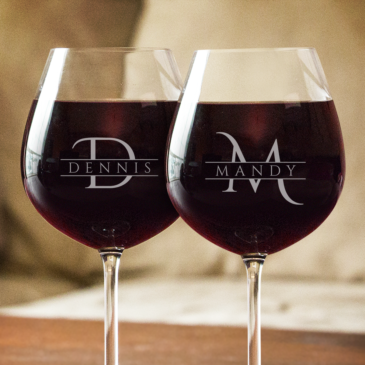 engraved wine glasses