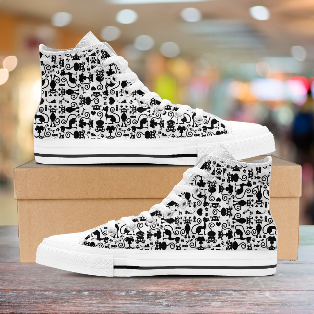 Cats White Ladies High Tops - gearessence