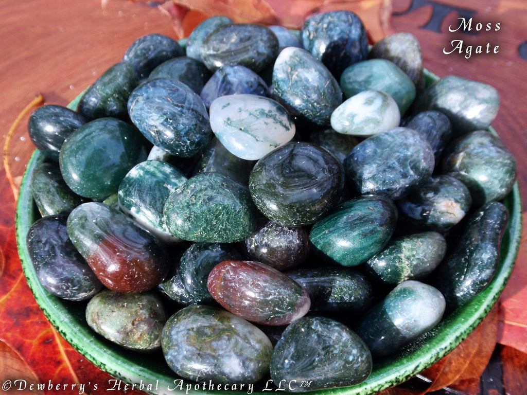 tumbled moss agate