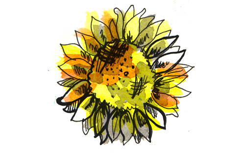 Sunflower Lapel Pin in Gold