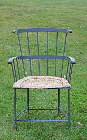 Windsor Chair Painted Medium Iron with Rush seat cover