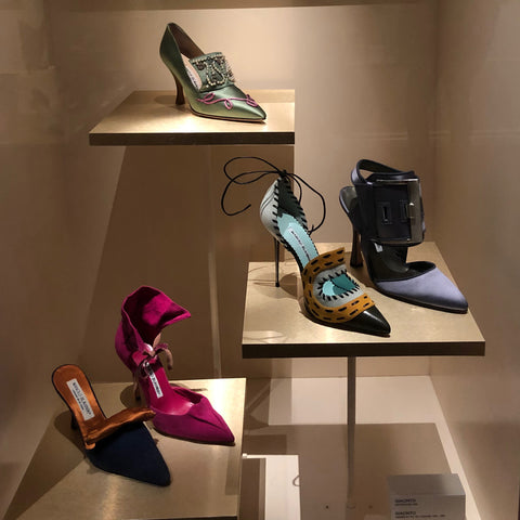 Manolo Blahnik evening shoes at The Bata Shoe Museum exhibition