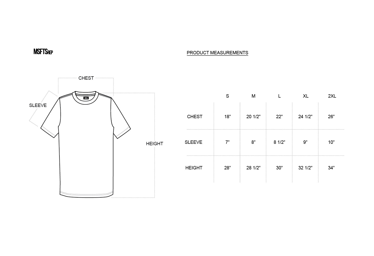 Msftsrep Size Chart