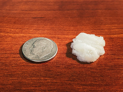 Dime close up for beard butter portion comparison