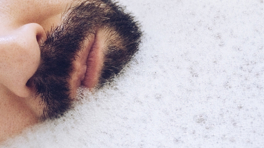 Beard wash closeup