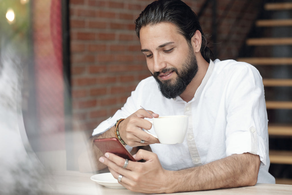 Bearded man with a long, mature beard