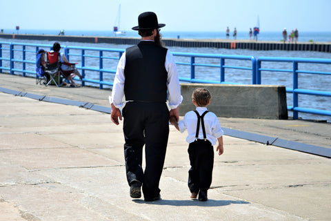Amish father and son