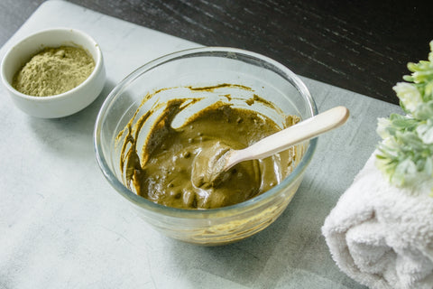 Beard dye being mixed in a bowl