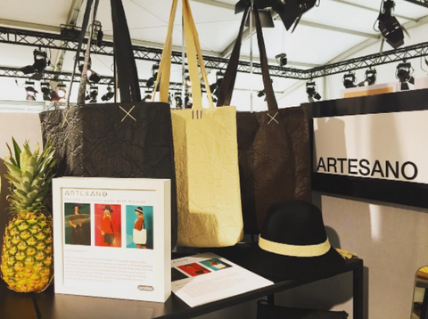 Artesano - Pinatex tote bags and hat-detailing, Premiere Classe Paris