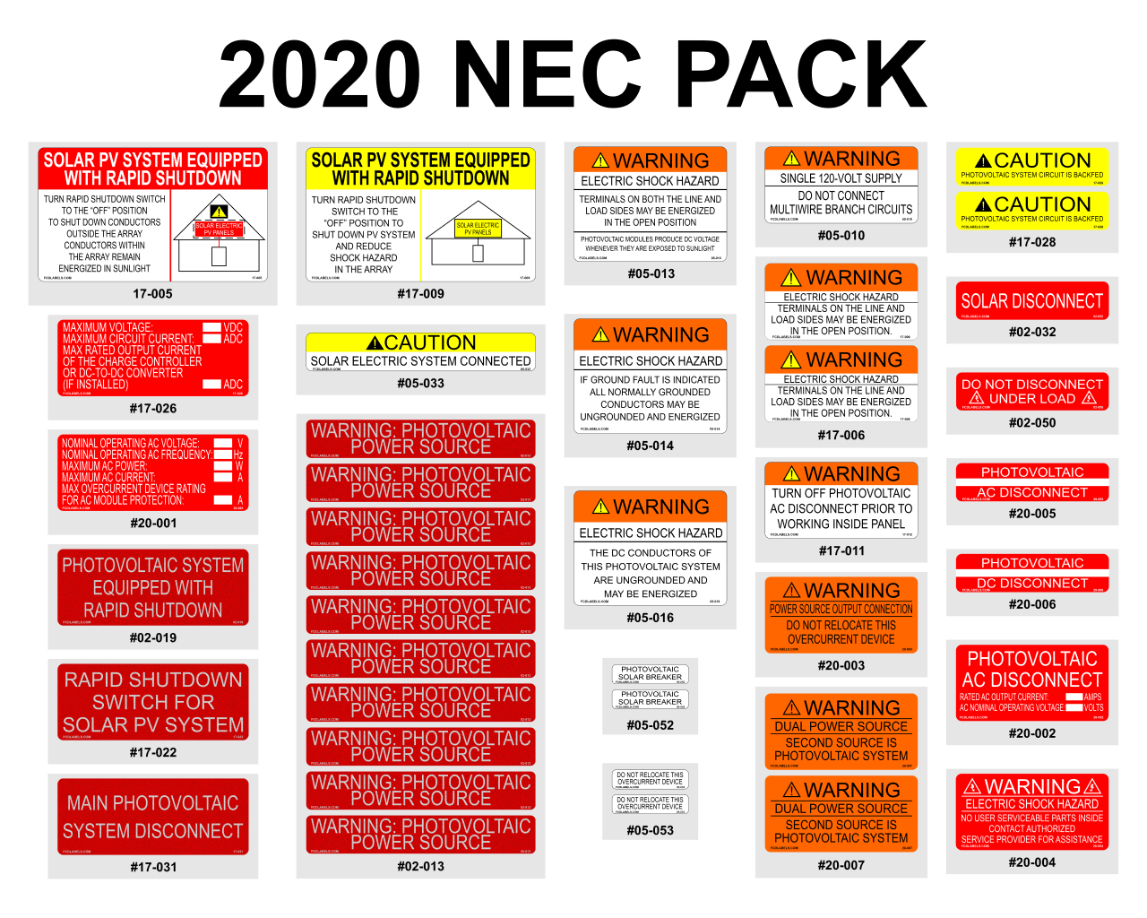 NEC 2020 LABELS Page 2 FCDLabels