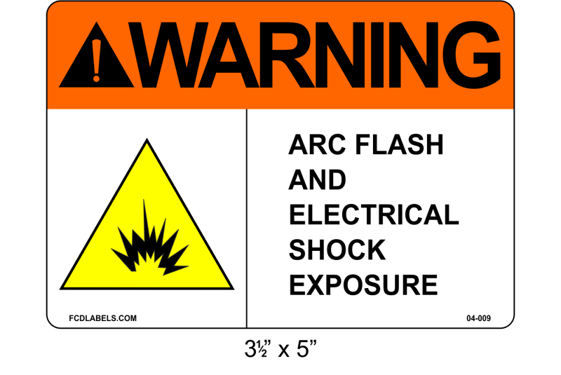 Warning Label NEC Arc Flash 312 x 5 Adhesive