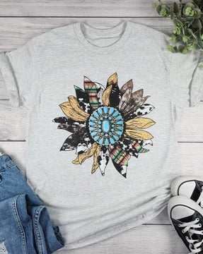 SUNFLOWER GEMSTONE GRAPHIC TEE