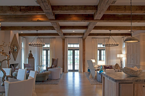 Faux Wood Beam Design Ideas: Rustic Coffered-Beamed Ceiling