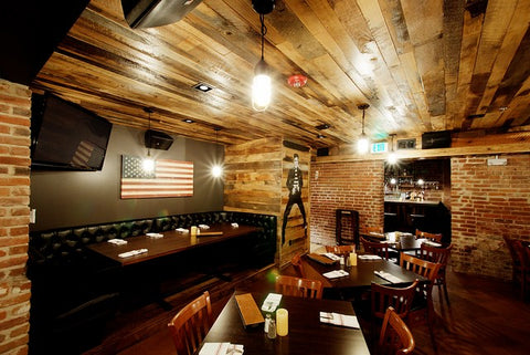 Faux Wood Beam Design Ideas: Barn Bar