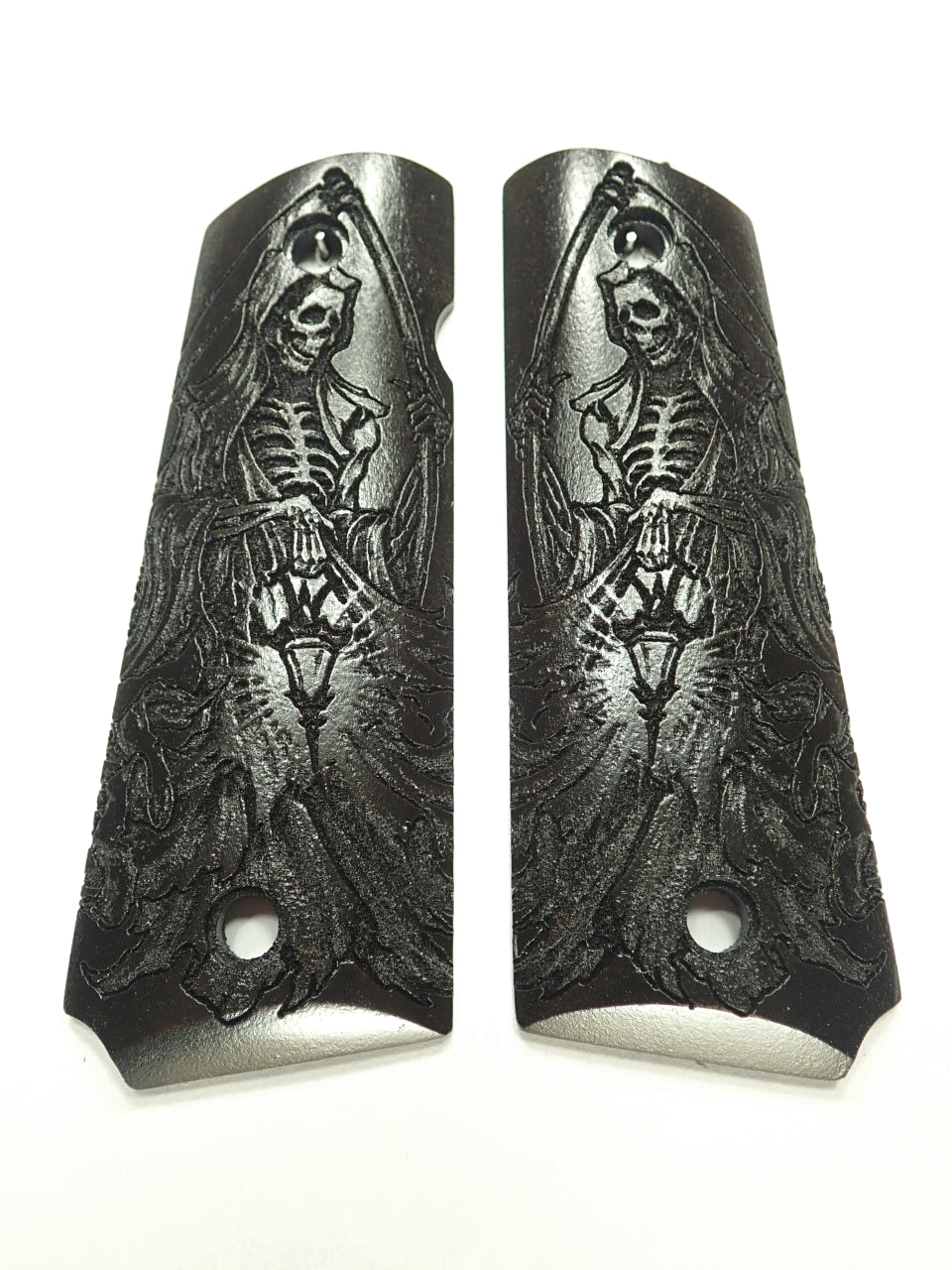 Ebony Grim Reaper 1911 Grips Full Size Ls Grips 2712