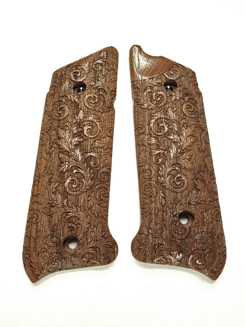 Walnut Floral Scroll Ruger Mark Iv Grips Checkered Engraved Textured Ls Grips