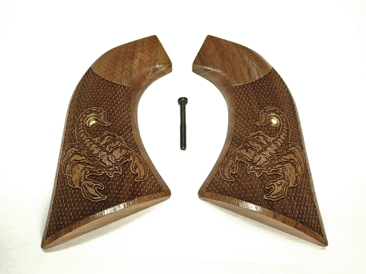 Scorpion Walnut Ruger Super Blackhawk Grips Checkered Engraved Textured ...