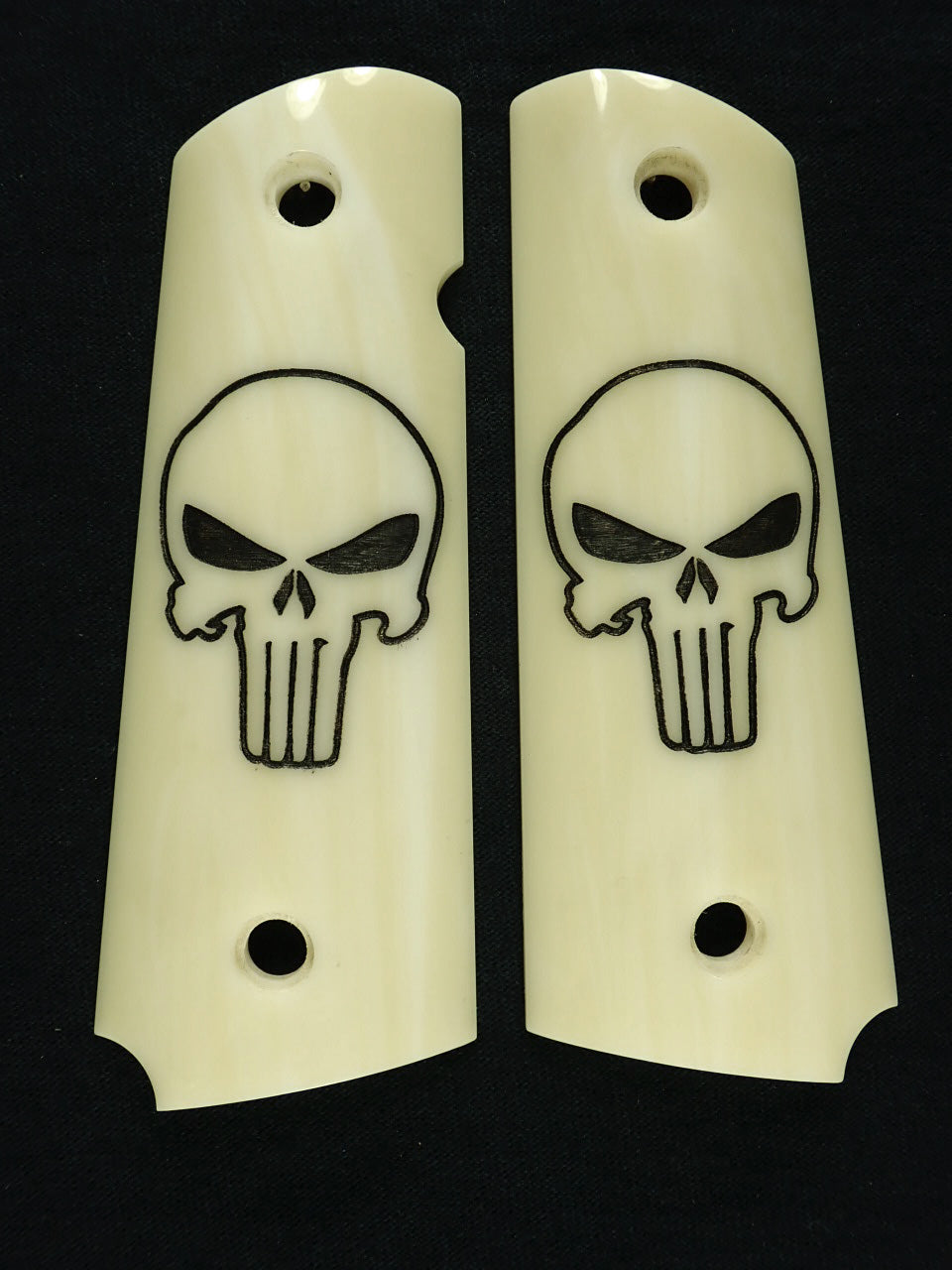 Ivory Punisher Engraved 1911 Grips (Full Size) Textured – LS Grips