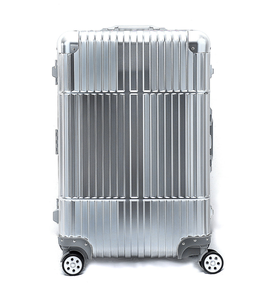 silver aluminum luggage