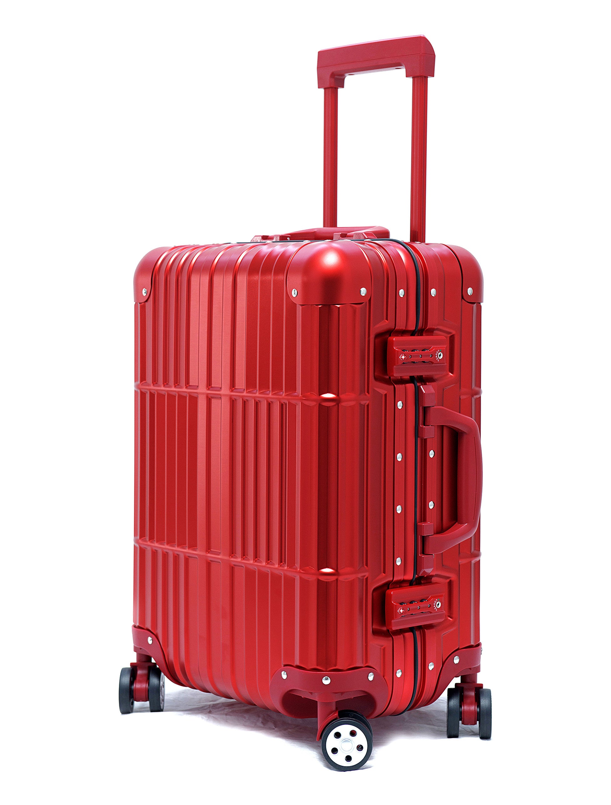 red carry on luggage